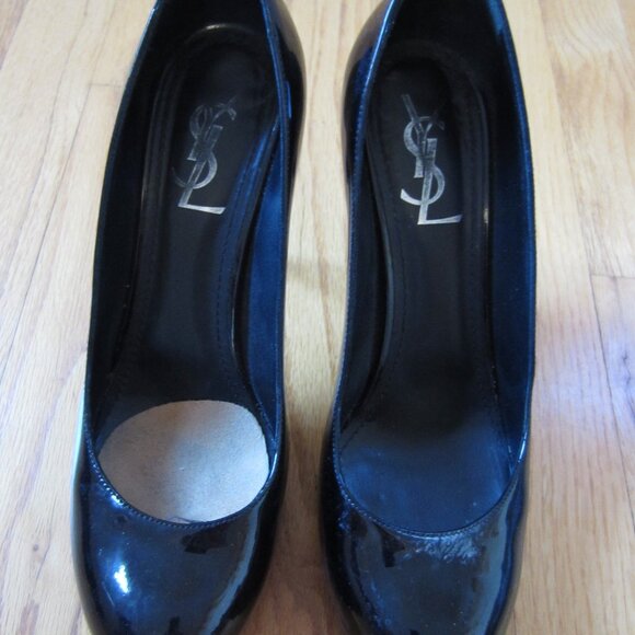 Yves Saint Laurent Black Patent Leather Platform Heel size 39 - Picture 2 of 11